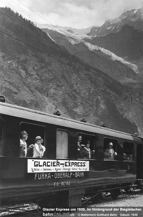 Viaje en el Glacier Express en 1930